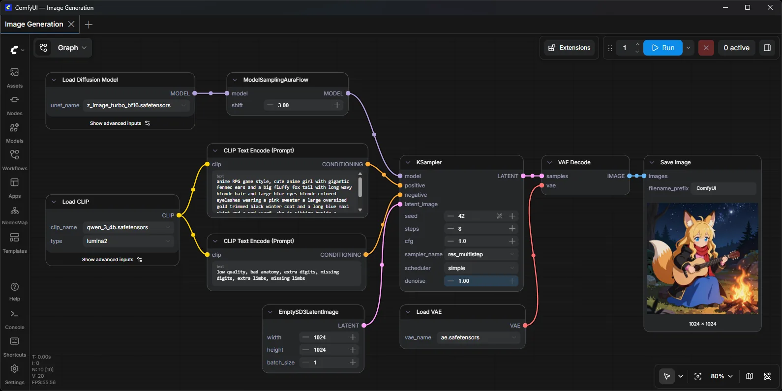The ComfyUI interface