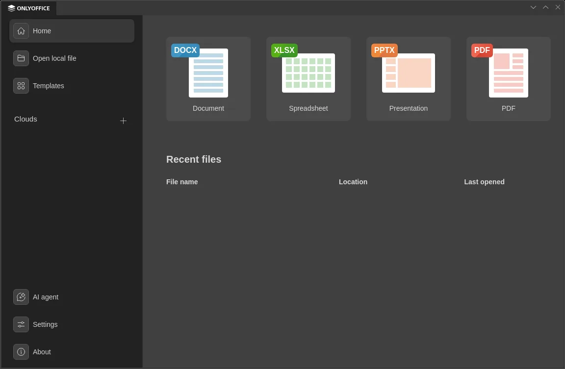 The ONLYOFFICE Desktop interface